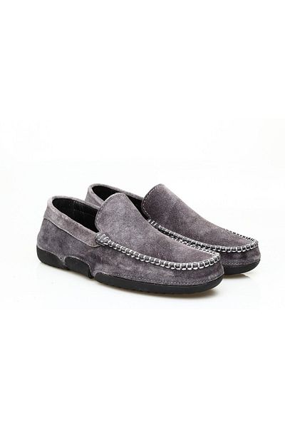 Butik Dark Gray Color Suede Genuine Leather Men's Shoes