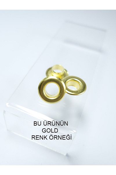 Klinkshop Number 18 Gold Eyelet - 4 Mm Non-Equipped Material Package - 100 Pieces - Stainless Rice Eyelet