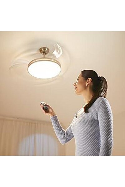 Philips Bliss Tavan Vantilatörü Açılır/Kapanır Kanatlı, Kumandalı, Sarı/Beyaz Işık