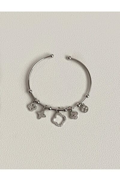 Okko Store Clover Charm Adjustable Cuff Bracelet