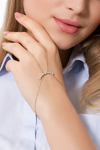 Modex Women's Gold Yellow Zircon Stone Şahmeran SM9979