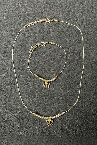 Modex Dorika Thin Chain Necklace & Bracelet Set Gift for Lover