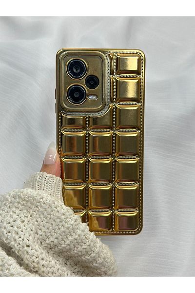 Vip Case Redmi Note 12 Pro 5g (في الخارج) متوافق مع غرزة مفصلة منتفخة منقوشة لامعة حية