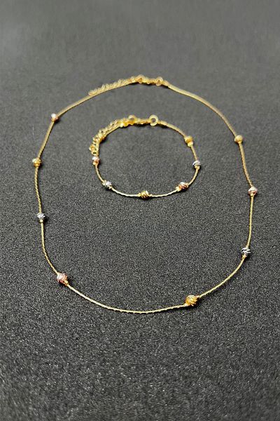 Modex Dorika Thin Chain Necklace & Bracelet Set Gift for Lover