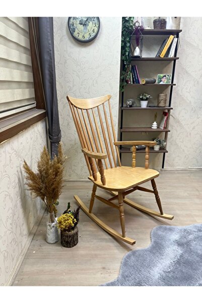 Asedia Teksas Sallanan Sandalye Naturel Ayak Cilalı