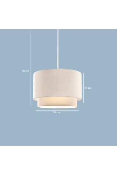 HOMİNG Home Krem Kumaş Modern Sarkıt Avize Iç Ve Dış Kumaştır-ayd-3002