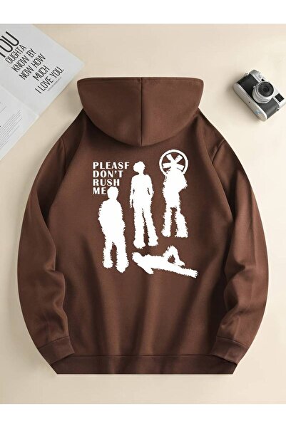 NoVibe Hanorac de iarnă supradimensionat unisex - Please Dont Rush Me imprima...