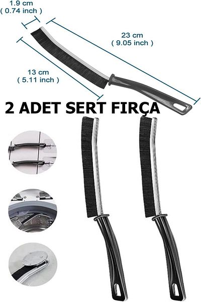 tozlupazar 2 Pieces of Multi-Purpose Fine Cleaning Brush - Jointed Bathroom Kitchen Sink