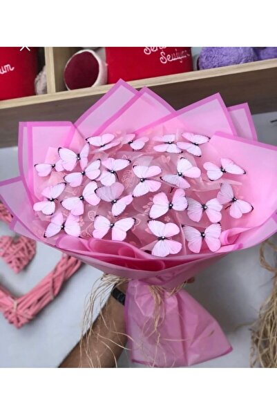 Pembe kelebek buketi