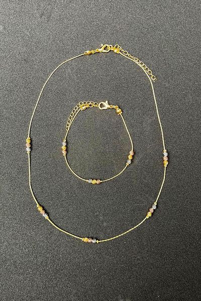 Modex Dorika Thin Chain Necklace & Bracelet Set Gift for Lover