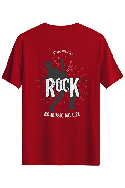 Bellance Tricou slim cu imprimeu pentru chitară Tricou cu decolteu roșu