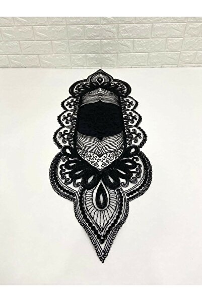 WENESSİ أنجلز حبل مخمل مطرز أسود 38*114 سم