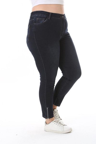 EYLÜL BUTİK Plus Size Zippered Lycra Women's Jeans