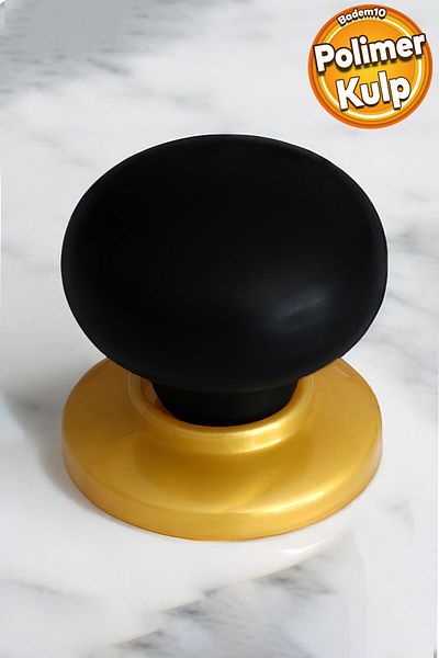 Badem10 Buton polimeric (NEGRU) cu blat auriu Mobilier Bucătărie Sertar Dulap Dulap Capac mâner Mâner