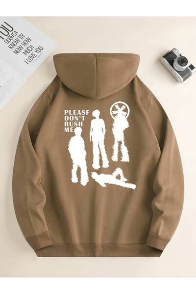 NoVibe Hanorac de iarnă supradimensionat unisex - Please Dont Rush Me imprima...