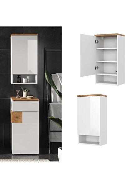 Egecan Mobilya Tek Kapaklı Askıda 4 Raflı Banyo Dolabı Havlu Dolabı Sabunluk Kiler Dolabı Erzak Dolabı Ekmek Dolabı