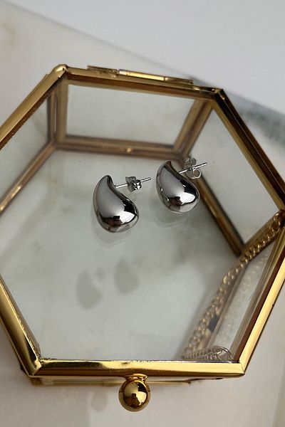 Modex Steel Small Size Tear Drop Earrings(2cm)