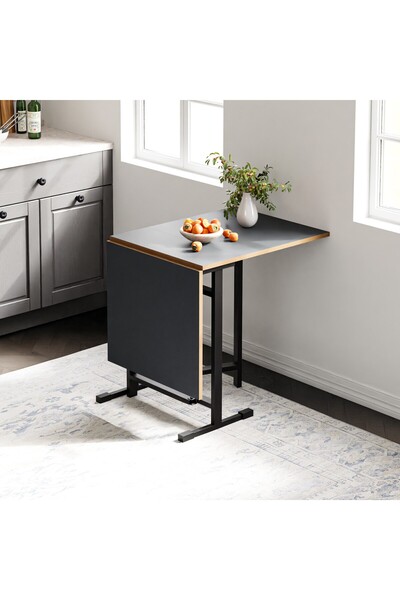 eportatif Katlanır 4 Kişilik Masa Mutfak Masası Takımı Masa Füme 1414