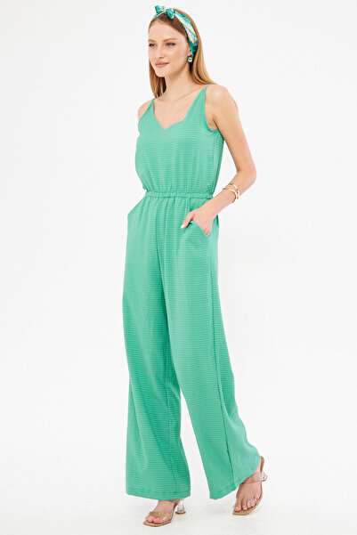 armonika بذلة خضراء بجيب على شكل حرف V - حمالة وخصر مطاطي، مبطنة، ARM-24Y 001100