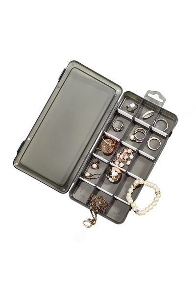 HOMİNG 15 Compartment Mini Jewelry Box Organizer Black Organ-2020