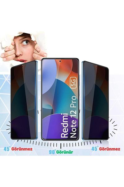 Vip Case متوافق مع هاتف Xiaomi Redmi Note 12 Pro 4G و5G - واقي شاشة Ghost بتغطية كاملة