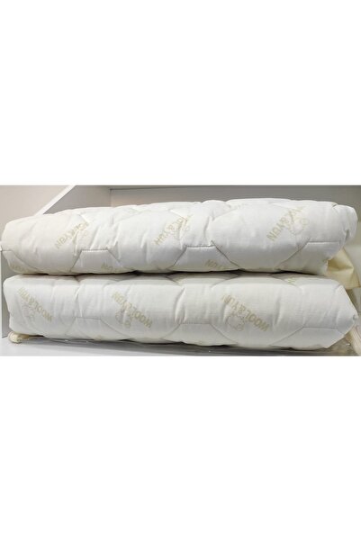 MİMOZA HOME COLLECTİON %100 Doğal Yerli Yün Pamuklu Kumaş Yün Yorgan Çift Kiş...