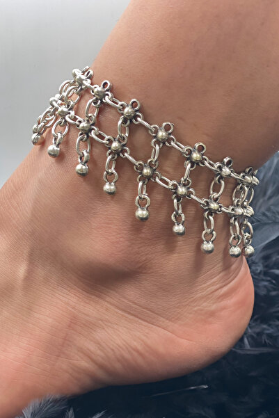 Vesaire Accessories Antik Eskitme Gümüş Kaplama Halhal