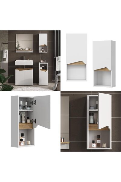 Egecan Mobilya Tek Kapaklı Askıda 3 Raflı Banyo Dolabı Havlu Dolabı Sabunluk Kiler Dolabı Erzak Dolabı Ekmek Dolabı