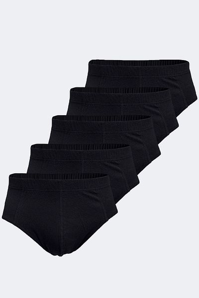 Malabadi Ανδρικό Modal Slip Panties 5 Τεμάχια Μαύρο - 5m053