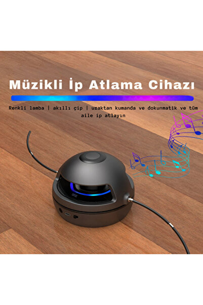 YENİTECH İp atlama makinesi şarjlı kumandalı bluetooth hoparlörlü  10 kademel...