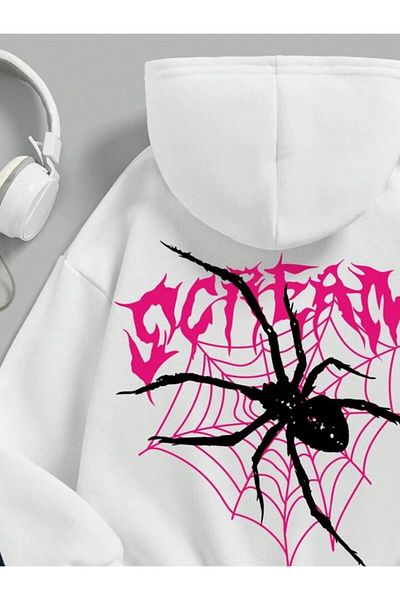 Keywest Hanorac cu glugă supradimensionat pentru copii cu imprimeu Scream