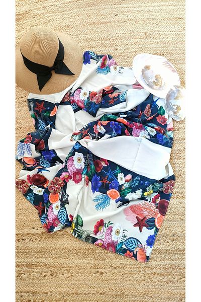 Mia Pera Panel Printed Beach Themed Non-Interior Pareo