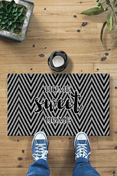 Buket Home سجادة باب أمامية متعددة الأغراض من Zig Zag Home Sweat لديكور المنزل مقاس 45 × 70