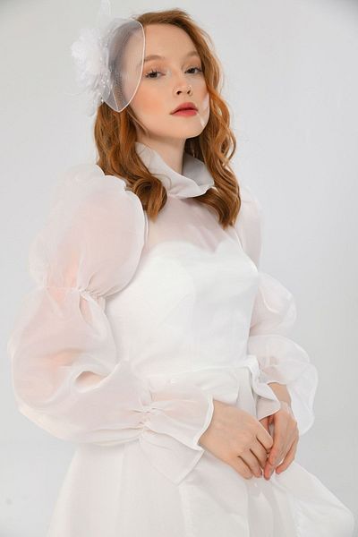 Tangül&Ali'S Moda Evi White Organza Mini Dress