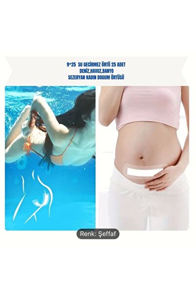 DS Sağlık Sezaryan,deniz,havuz,banyo Su Gecirmez Şeffaf Pu Film Örtüsü (9CM-2...