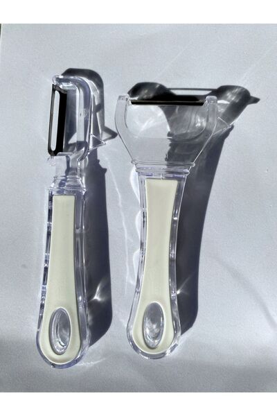 Dore Voir طقم مقشرة مسطحة وجانبية مكون من قطعتين - كريمي