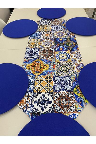 Premier Set de farfurii din 6 bucăți cu model de gresie