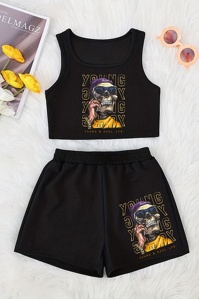 MYADA Set de pantaloni scurti și topuri cu imprimeu sezon nou