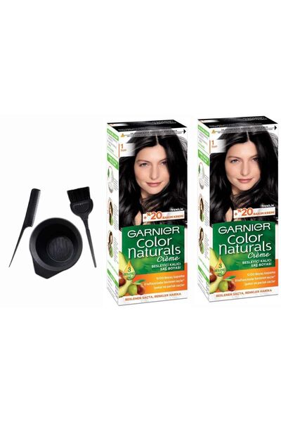 Garnier Naturals Saç Boyası 1 Siyah 2adet X 50ml+boyama Seti