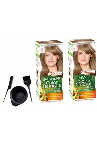 Garnier Naturals Saç Boyası 7.1 Küllü Kumral 2adet X 50ml+boyama Seti