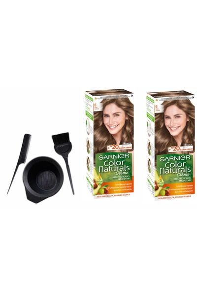 Garnier Naturals Saç Boyası 6 Koyu Kumral 2adet X 50ml+boyama Seti