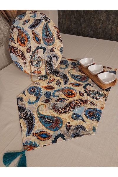 Dream Home Aslıdreamhome American & service Tile cu model, set de farfurii din MDF din 6 piese