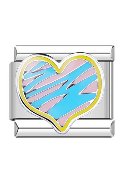 İtalyan Charm Heart BluePink