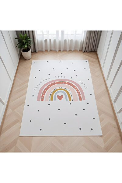 Evmila Gökkuşağı Desen7mm Kalınlık Yumuşak Dijital Baskılı Halı