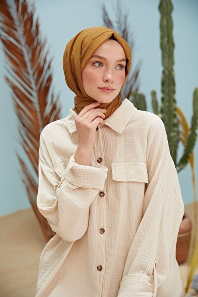 Organic Scarfs Eșarfă Hijab Bambus Şal Culoare Maro Amar