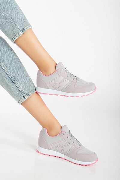 BOUIS Unisex Ice Pink Lace-up Casual Άνετη σόλα Άνετη μαλακή περπάτημα καθημερινά αθλητικά παπούτσια