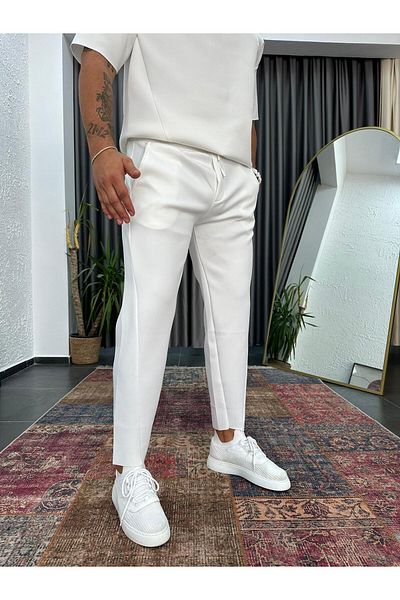 Baycombine35 Asymmetric Cut Scuba Fabric Boyfriend Sweatpants
