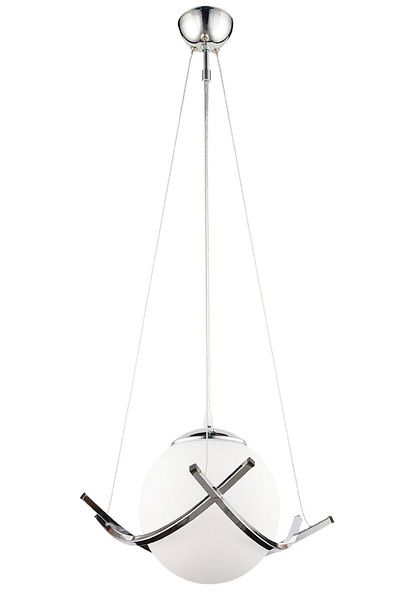 NisaLuce Modern Single Glass Chandelier Chrome