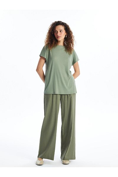 LC Waikiki LCWAIKIKI Classic Women's - Plain Linen Blended Elastic Waist Pants