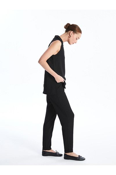 LC Waikiki LCWAIKIKI Basic Women - Pantaloni drepti cu talie elastică